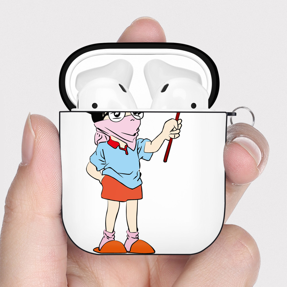 （画像用） 名探偵コナン 江戸川 コナン Detective Conan Conan Edogawa AirPods 第2世代保護ケース ハードシェル ブラック 耐衝撃・防指紋・カラビナ付き