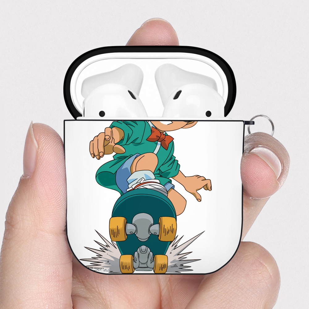 （画像用） 名探偵コナン 江戸川 コナン Detective Conan Conan Edogawa AirPods 第2世代保護ケース ハードシェル ブラック 耐衝撃・防指紋・カラビナ付き