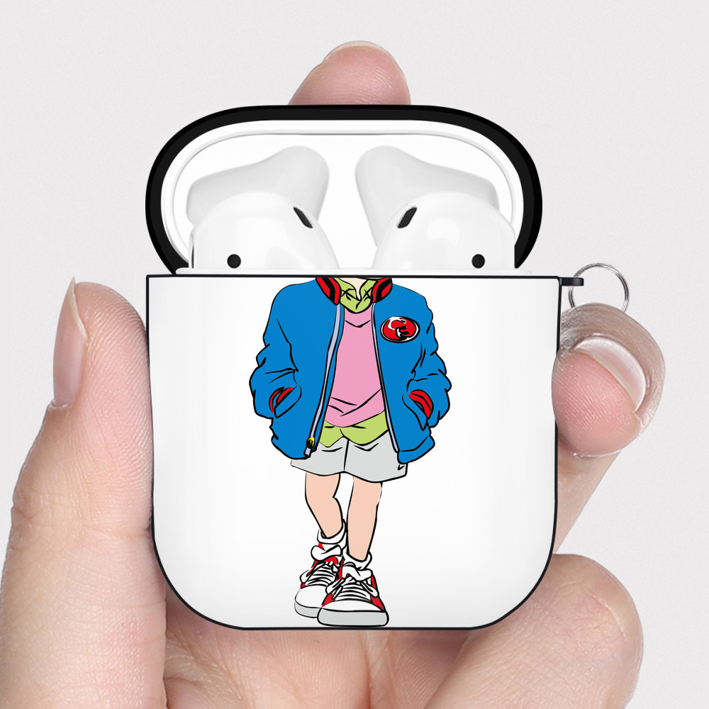 （画像用） 名探偵コナン 江戸川 コナン Detective Conan Conan Edogawa AirPods 第2世代保護ケース ハードシェル ブラック 耐衝撃・防指紋・カラビナ付き