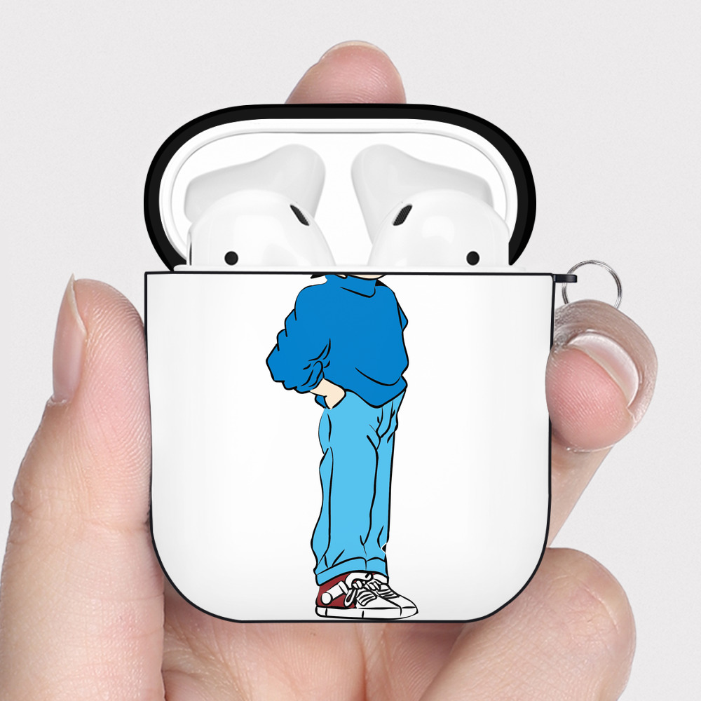 （画像用） 名探偵コナン 江戸川 コナン Detective Conan Conan Edogawa AirPods 第2世代保護ケース ハードシェル ブラック 耐衝撃・防指紋・カラビナ付き