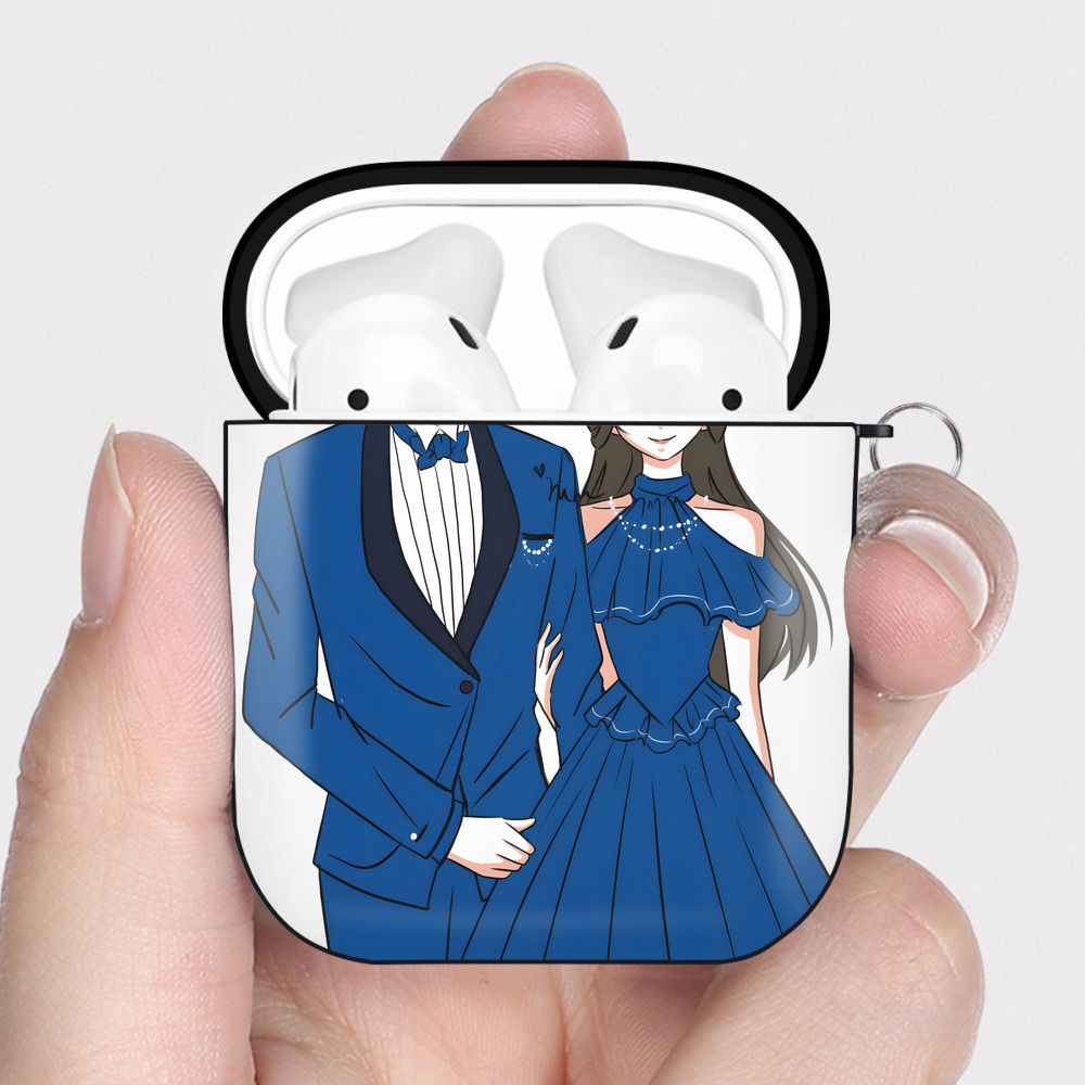 （画像用） 名探偵コナン 江戸川 コナン Detective Conan Conan Edogawa AirPods 第2世代保護ケース ハードシェル ブラック 耐衝撃・防指紋・カラビナ付き