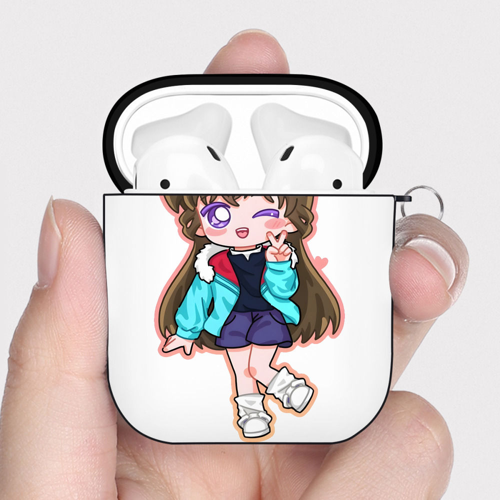 （画像用） 名探偵コナン 毛利 蘭 もうり らん、モーリ ラン Detective Conan Rachel Moore AirPods 第2世代保護ケース ハードシェル ブラック 耐衝撃・防指紋・カラビナ付き
