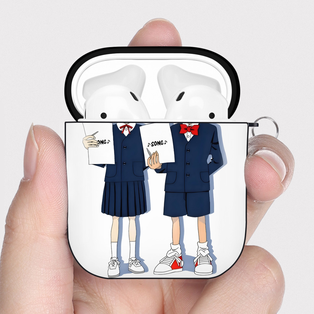 （画像用） 名探偵コナン 灰原 哀 はいばら あい Detective Conan Anita Hailey、Vi Graythorn Haibara Ai AirPods 第2世代保護ケース ハードシェル ブラック 耐衝撃・防指紋・カラビナ付き