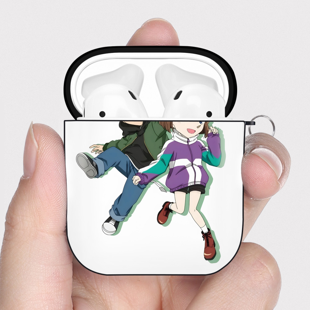 （画像用） 名探偵コナン 灰原 哀 はいばら あい Detective Conan Anita Hailey、Vi Graythorn Haibara Ai AirPods 第2世代保護ケース ハードシェル ブラック 耐衝撃・防指紋・カラビナ付き