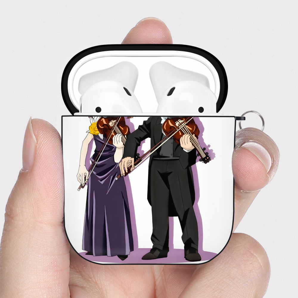 （画像用） 名探偵コナン 灰原 哀 はいばら あい Detective Conan Anita Hailey、Vi Graythorn Haibara Ai AirPods 第2世代保護ケース ハードシェル ブラック 耐衝撃・防指紋・カラビナ付き