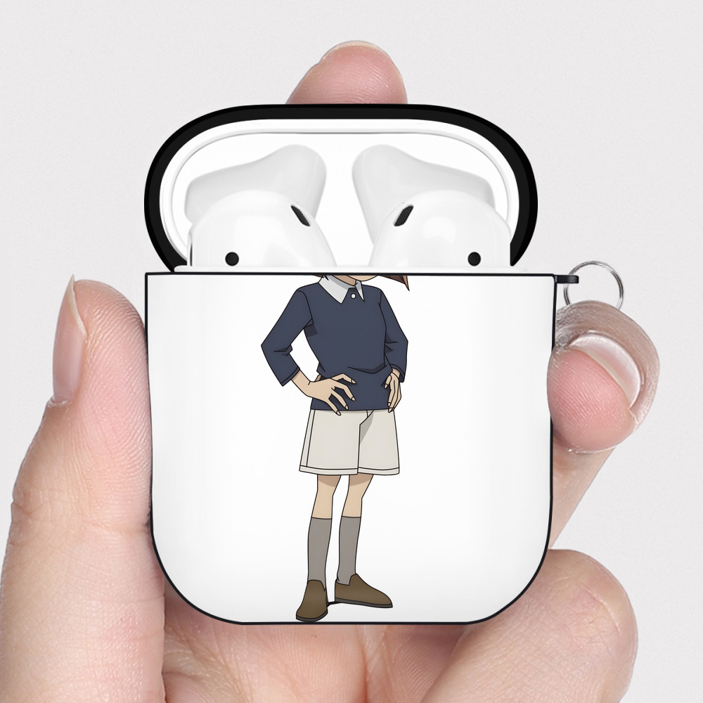 （画像用） 名探偵コナン 灰原 哀 はいばら あい Detective Conan Anita Hailey、Vi Graythorn Haibara Ai AirPods 第2世代保護ケース ハードシェル ブラック 耐衝撃・防指紋・カラビナ付き