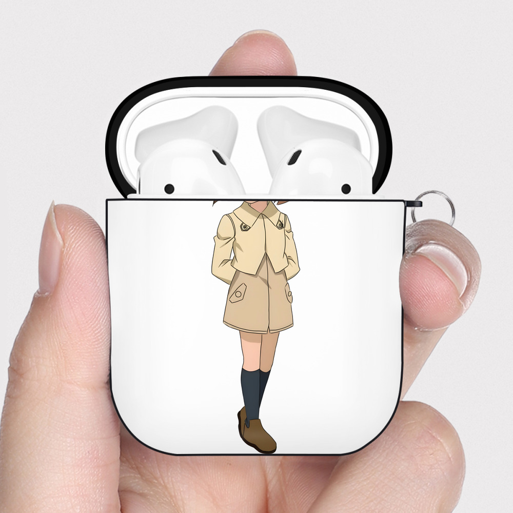 （画像用） 名探偵コナン 灰原 哀 はいばら あい Detective Conan Anita Hailey、Vi Graythorn Haibara Ai AirPods 第2世代保護ケース ハードシェル ブラック 耐衝撃・防指紋・カラビナ付き