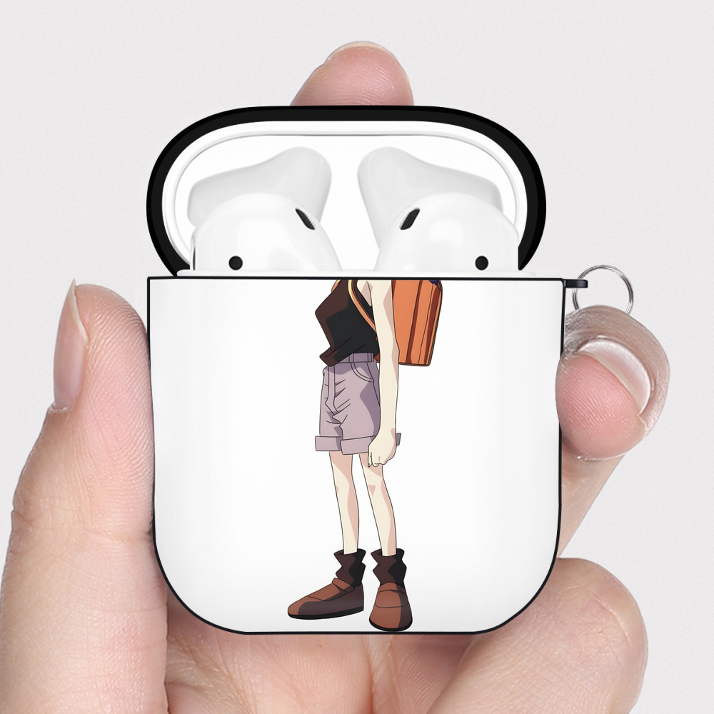 （画像用） 名探偵コナン 灰原 哀 はいばら あい Detective Conan Anita Hailey、Vi Graythorn Haibara Ai AirPods 第2世代保護ケース ハードシェル ブラック 耐衝撃・防指紋・カラビナ付き