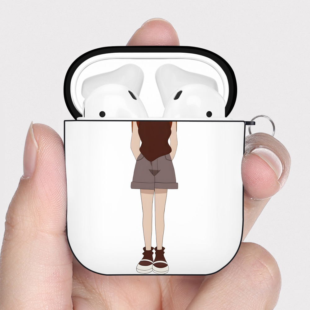 （画像用） 名探偵コナン 灰原 哀 はいばら あい Detective Conan Anita Hailey、Vi Graythorn Haibara Ai AirPods 第2世代保護ケース ハードシェル ブラック 耐衝撃・防指紋・カラビナ付き