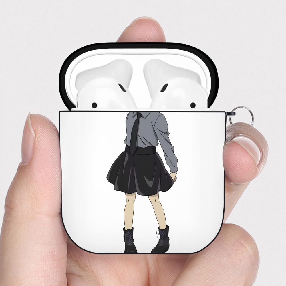 （画像用） 名探偵コナン 灰原 哀 はいばら あい Detective Conan Anita Hailey、Vi Graythorn Haibara Ai AirPods 第2世代保護ケース ハードシェル ブラック 耐衝撃・防指紋・カラビナ付き