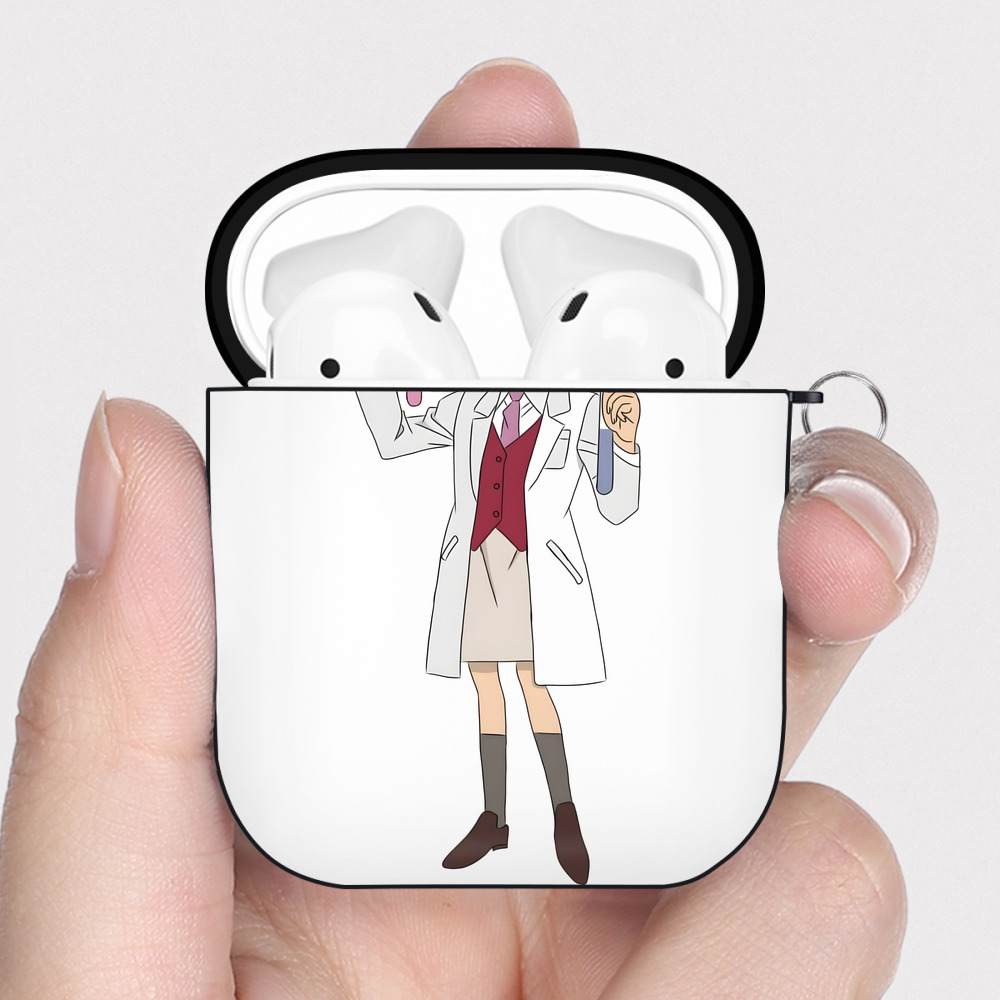 （画像用） 名探偵コナン 灰原 哀 はいばら あい Detective Conan Anita Hailey、Vi Graythorn Haibara Ai AirPods 第2世代保護ケース ハードシェル ブラック 耐衝撃・防指紋・カラビナ付き