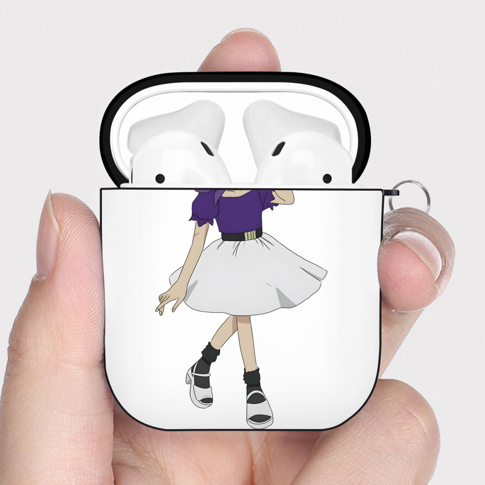 （画像用） 名探偵コナン 灰原 哀 はいばら あい Detective Conan Anita Hailey、Vi Graythorn Haibara Ai AirPods 第2世代保護ケース ハードシェル ブラック 耐衝撃・防指紋・カラビナ付き