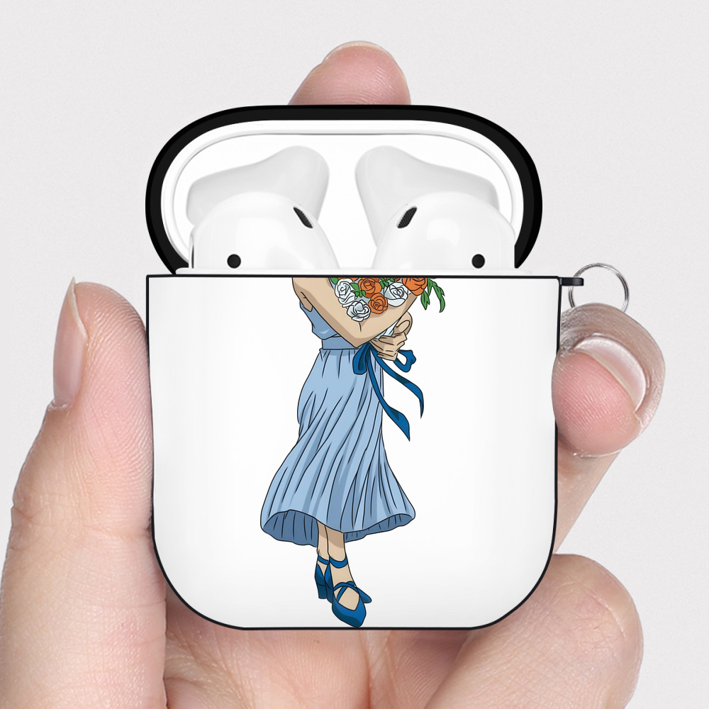 （画像用） 名探偵コナン 灰原 哀 はいばら あい Detective Conan Anita Hailey、Vi Graythorn Haibara Ai AirPods 第2世代保護ケース ハードシェル ブラック 耐衝撃・防指紋・カラビナ付き