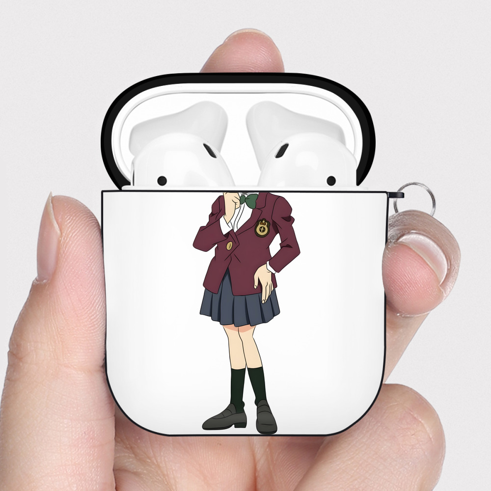 （画像用） 名探偵コナン 灰原 哀 はいばら あい Detective Conan Anita Hailey、Vi Graythorn Haibara Ai AirPods 第2世代保護ケース ハードシェル ブラック 耐衝撃・防指紋・カラビナ付き