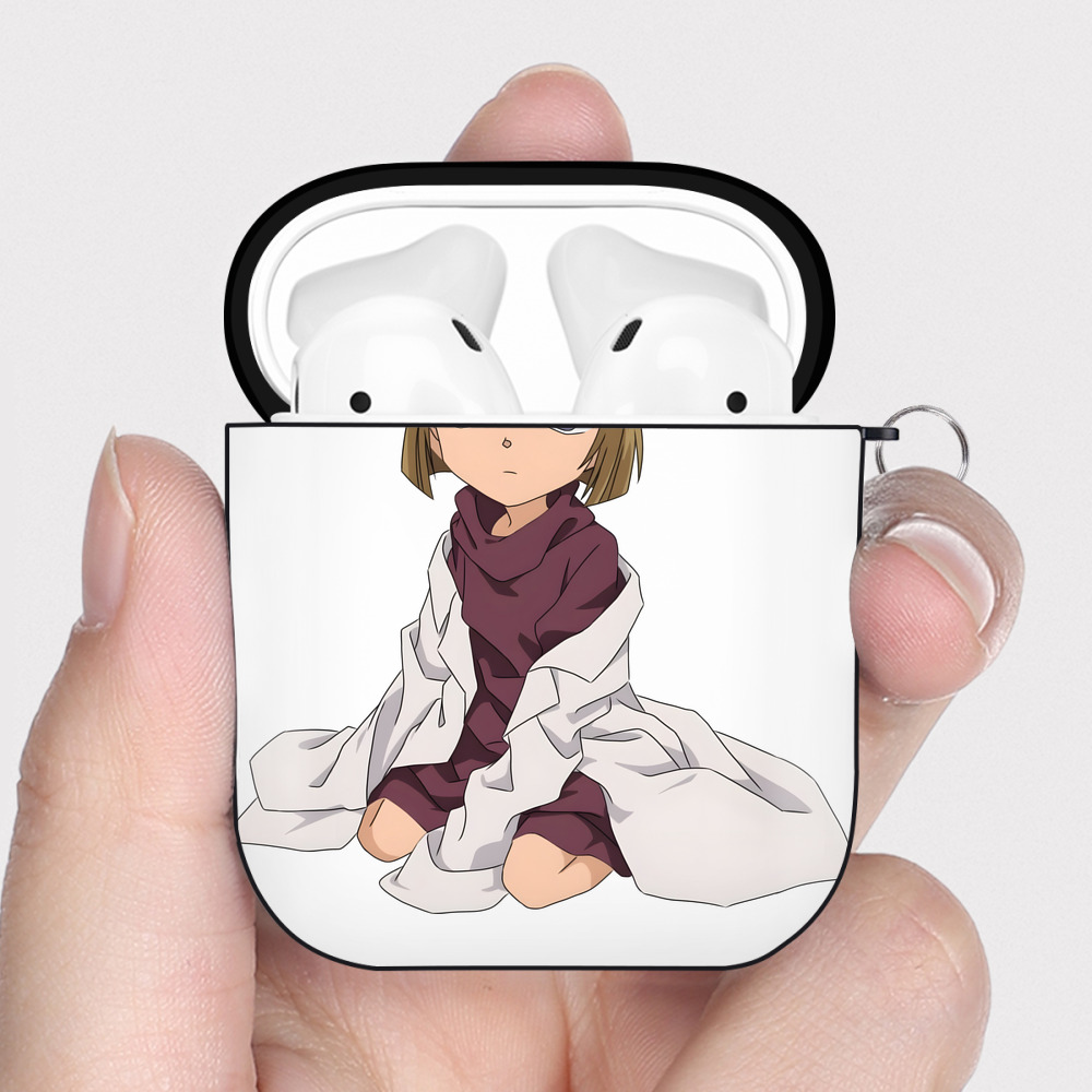 （画像用） 名探偵コナン 灰原 哀 はいばら あい Detective Conan Anita Hailey、Vi Graythorn Haibara Ai AirPods 第2世代保護ケース ハードシェル ブラック 耐衝撃・防指紋・カラビナ付き