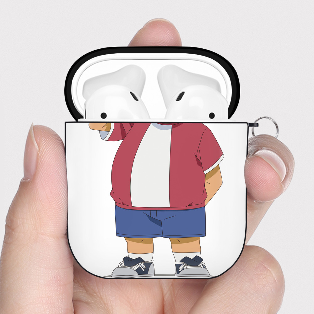 （画像用） 名探偵コナン 小嶋 元太 こじま げんた Detective Conan Kojima Genta AirPods 第2世代保護ケース ハードシェル ブラック 耐衝撃・防指紋・カラビナ付き