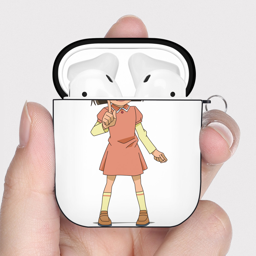 （画像用） 名探偵コナン 吉田 歩美 よしだ あゆみ Detective Conan my Yeager AirPods 第2世代保護ケース ハードシェル ブラック 耐衝撃・防指紋・カラビナ付き