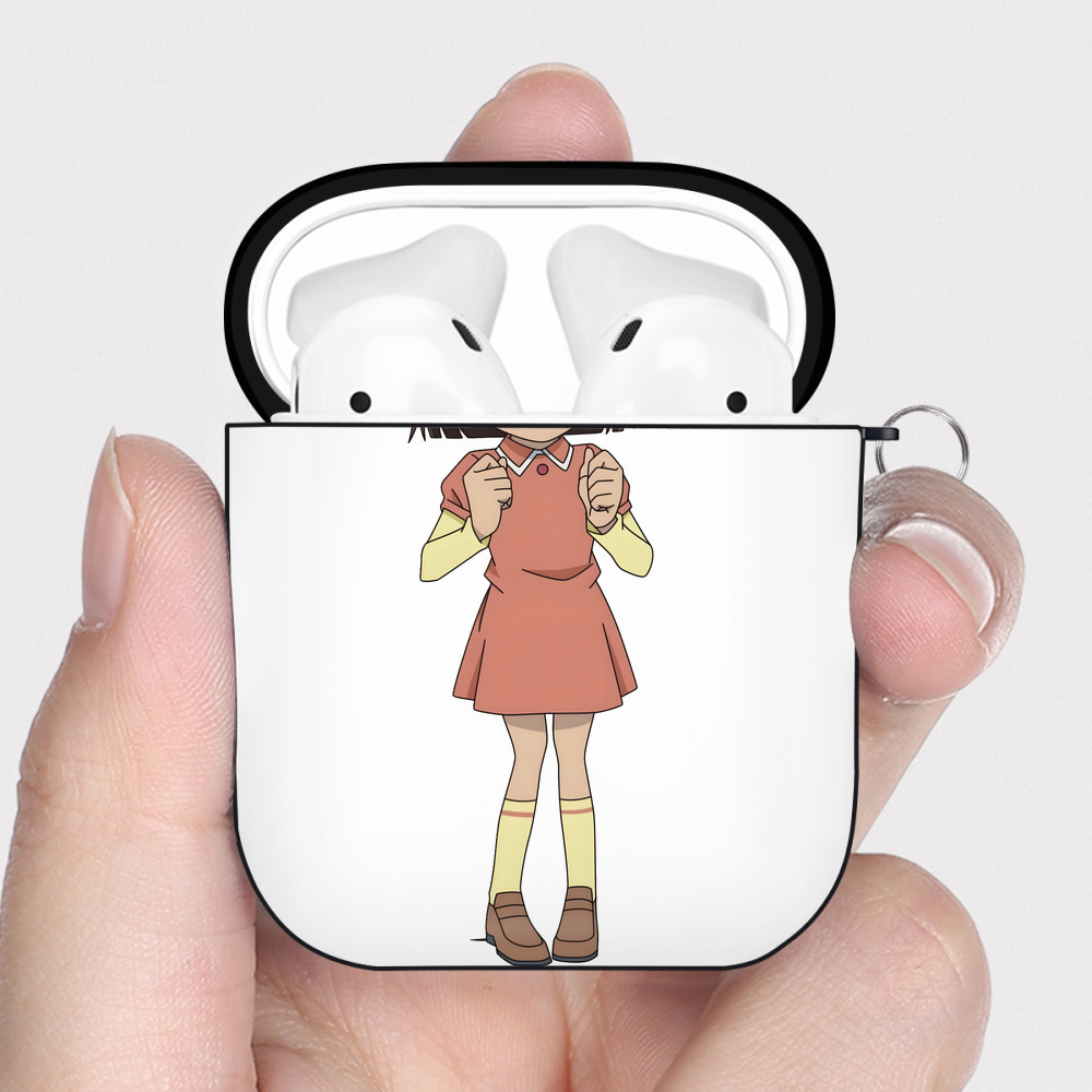 （画像用） 名探偵コナン 吉田 歩美 よしだ あゆみ Detective Conan my Yeager AirPods 第2世代保護ケース ハードシェル ブラック 耐衝撃・防指紋・カラビナ付き