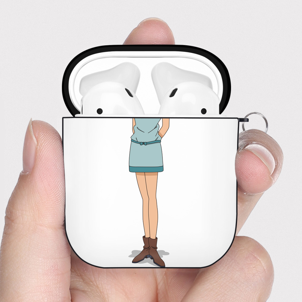 （画像用） 名探偵コナン Detective Conan AirPods 第2世代保護ケース ハードシェル ブラック 耐衝撃・防指紋・カラビナ付き