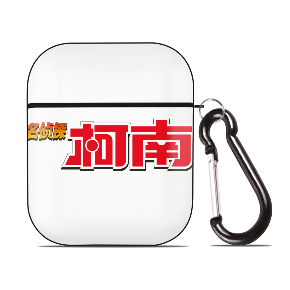 （画像用） 名探偵コナン Detective Conan AirPods 第2世代保護ケース ハードシェル ブラック 耐衝撃・防指紋・カラビナ付き