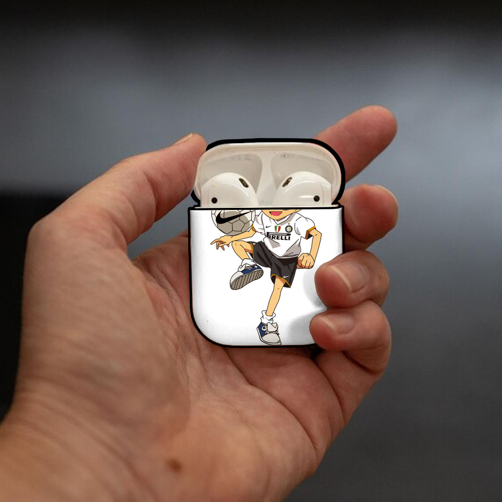名探偵コナン 江戸川 コナン Detective Conan Conan Edogawa AirPods 第2世代保護ケース ハードシェル ブラック 耐衝撃・防指紋・カラビナ付き