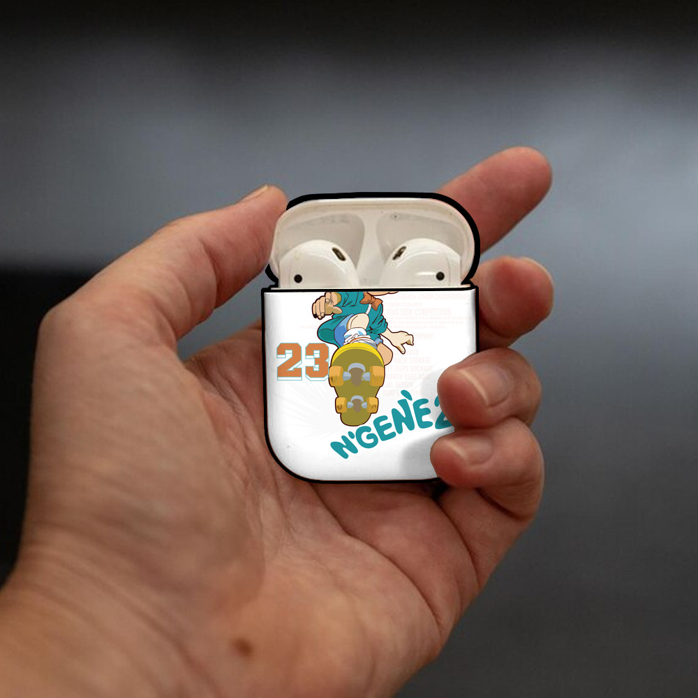 名探偵コナン 江戸川 コナン Detective Conan Conan Edogawa AirPods 第2世代保護ケース ハードシェル ブラック 耐衝撃・防指紋・カラビナ付き