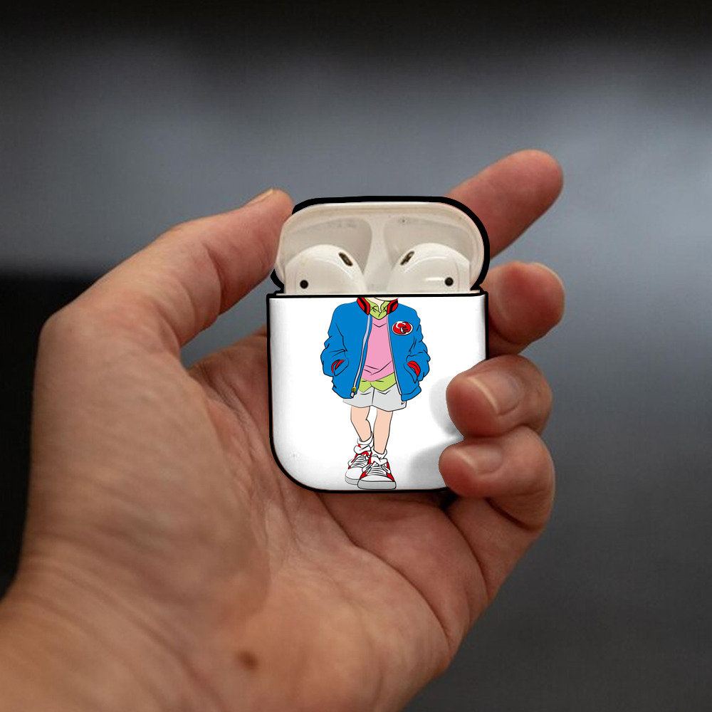 名探偵コナン 江戸川 コナン Detective Conan Conan Edogawa AirPods 第2世代保護ケース ハードシェル ブラック 耐衝撃・防指紋・カラビナ付き