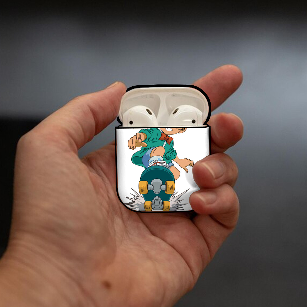 名探偵コナン 江戸川 コナン Detective Conan Conan Edogawa AirPods 第2世代保護ケース ハードシェル ブラック 耐衝撃・防指紋・カラビナ付き
