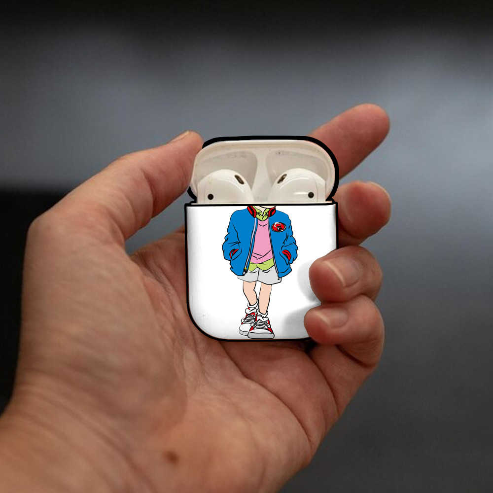 名探偵コナン 江戸川 コナン Detective Conan Conan Edogawa AirPods 第2世代保護ケース ハードシェル ブラック 耐衝撃・防指紋・カラビナ付き