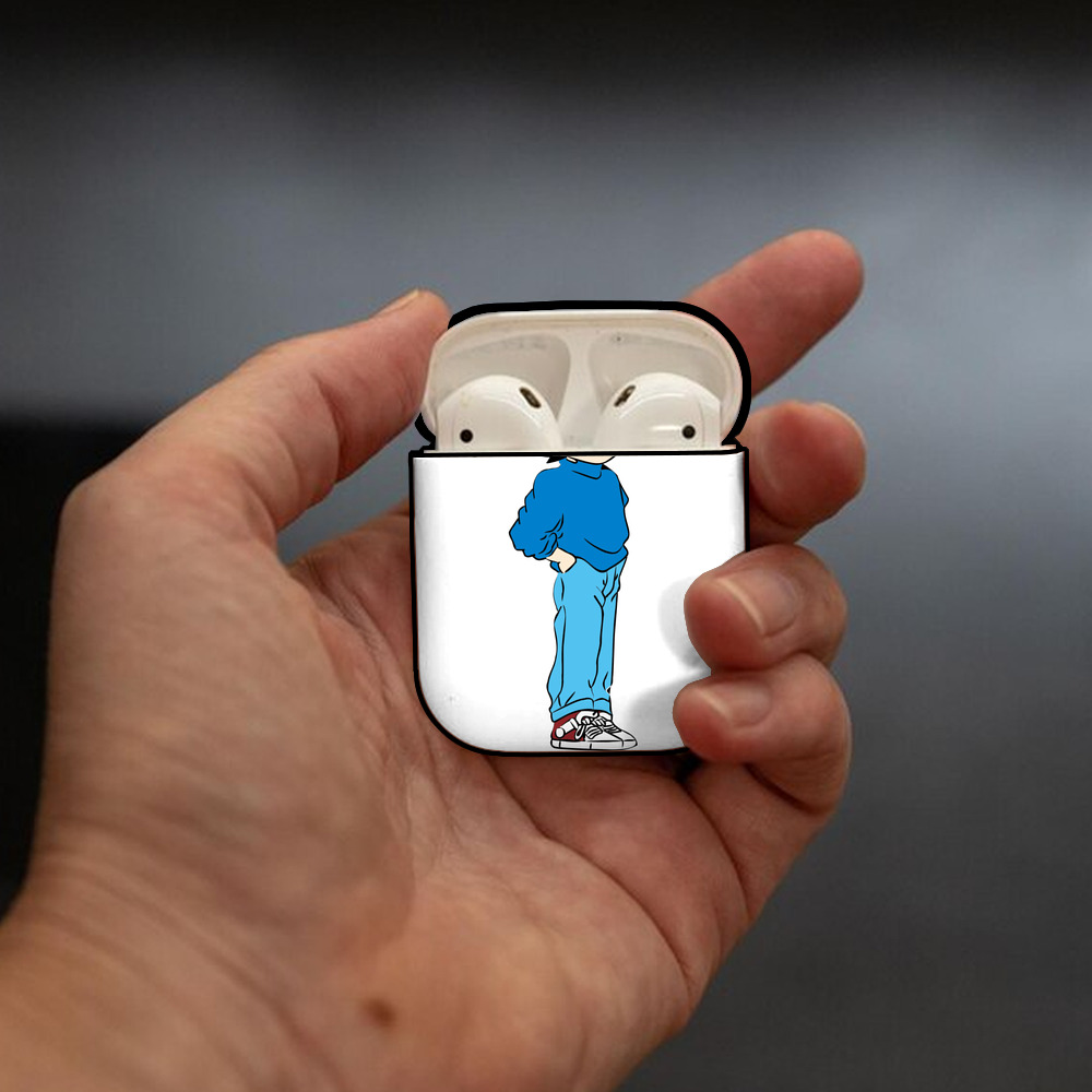 名探偵コナン 江戸川 コナン Detective Conan Conan Edogawa AirPods 第2世代保護ケース ハードシェル ブラック 耐衝撃・防指紋・カラビナ付き