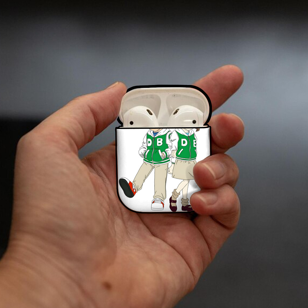 名探偵コナン 江戸川 コナン Detective Conan Conan Edogawa AirPods 第2世代保護ケース ハードシェル ブラック 耐衝撃・防指紋・カラビナ付き