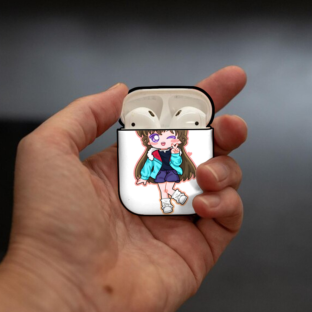 名探偵コナン 毛利 蘭 もうり らん、モーリ ラン Detective Conan Rachel Moore AirPods 第2世代保護ケース ハードシェル ブラック 耐衝撃・防指紋・カラビナ付き
