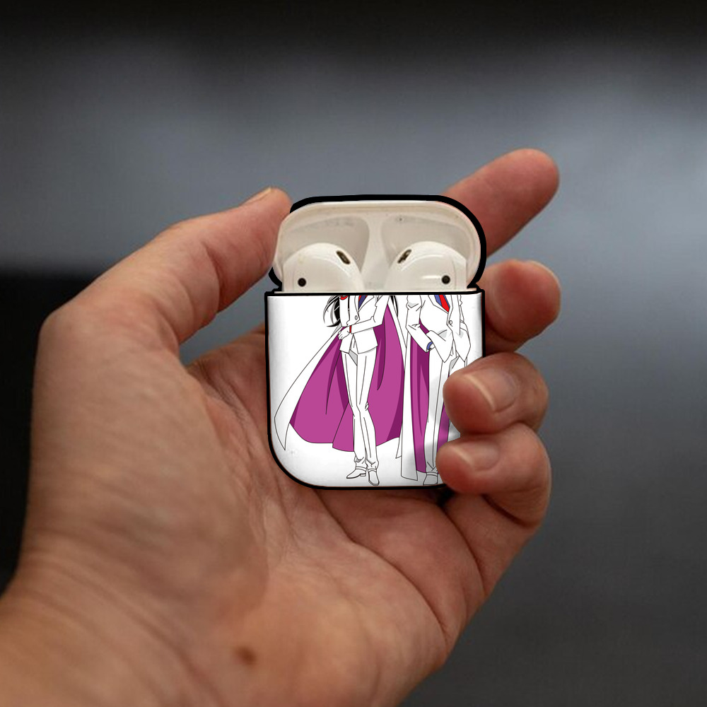 名探偵コナン くろば かいと Detective Conan Kuroba Kaito AirPods 第2世代保護ケース ハードシェル ブラック 耐衝撃・防指紋・カラビナ付き