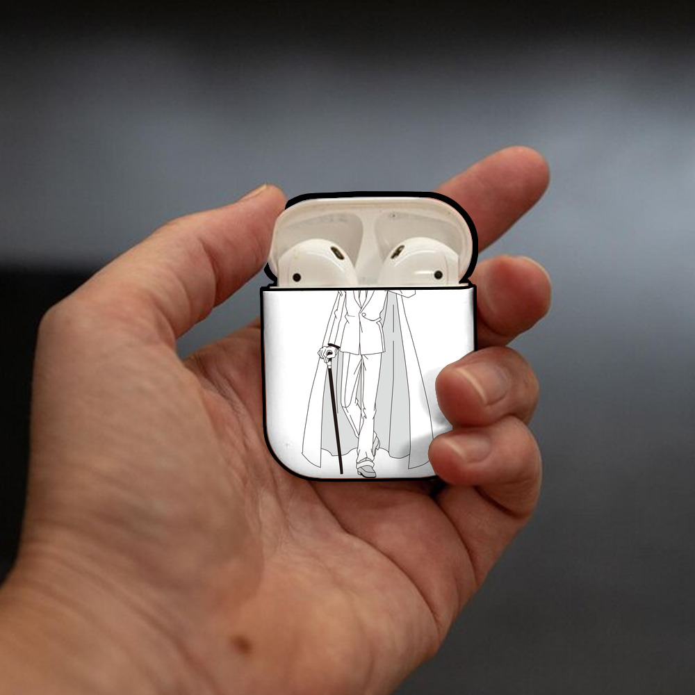 名探偵コナン くろば かいと Detective Conan Kuroba Kaito AirPods 第2世代保護ケース ハードシェル ブラック 耐衝撃・防指紋・カラビナ付き