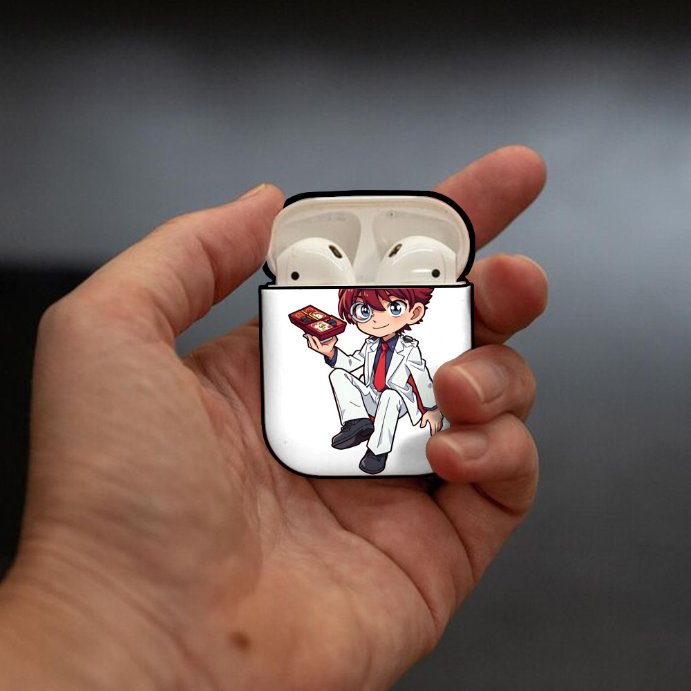 名探偵コナン くろば かいと Detective Conan Kuroba Kaito AirPods 第2世代保護ケース ハードシェル ブラック 耐衝撃・防指紋・カラビナ付き