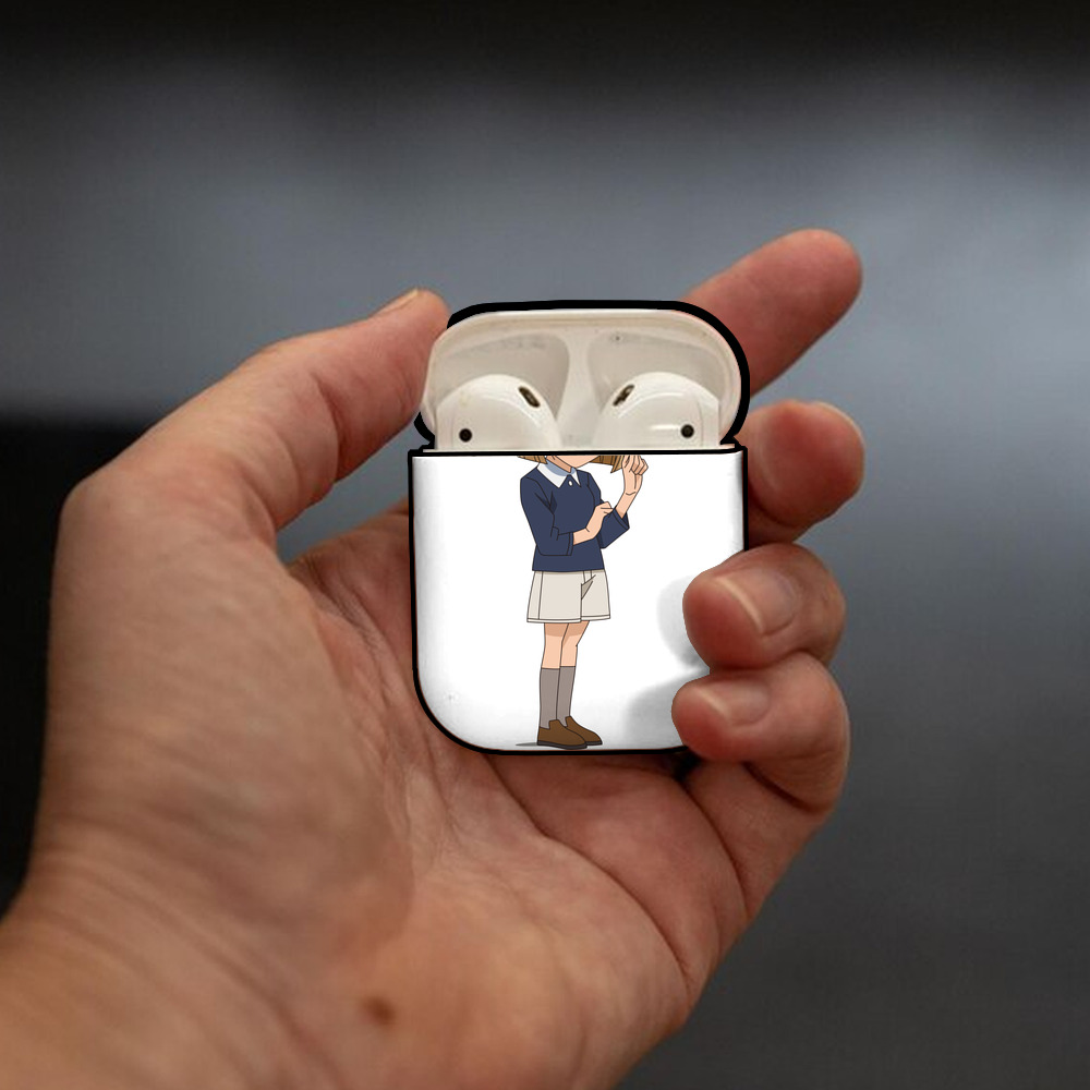 名探偵コナン 灰原 哀 はいばら あい Detective Conan Anita Hailey、Vi Graythorn Haibara Ai AirPods 第2世代保護ケース ハードシェル ブラック 耐衝撃・防指紋・カラビナ付き