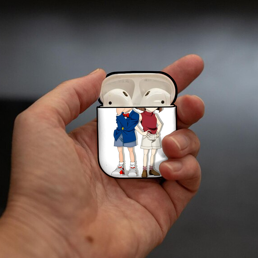 名探偵コナン 灰原 哀 はいばら あい Detective Conan Anita Hailey、Vi Graythorn Haibara Ai AirPods 第2世代保護ケース ハードシェル ブラック 耐衝撃・防指紋・カラビナ付き