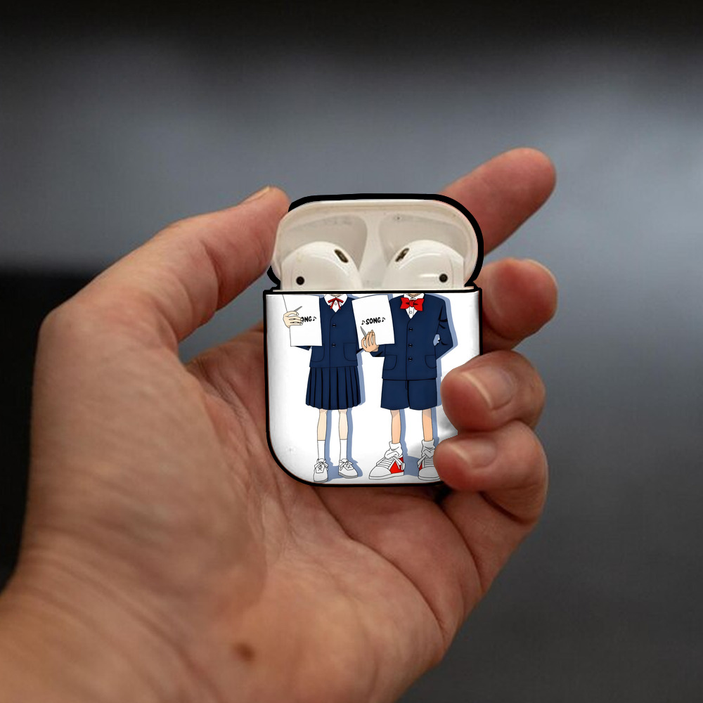 名探偵コナン 灰原 哀 はいばら あい Detective Conan Anita Hailey、Vi Graythorn Haibara Ai AirPods 第2世代保護ケース ハードシェル ブラック 耐衝撃・防指紋・カラビナ付き