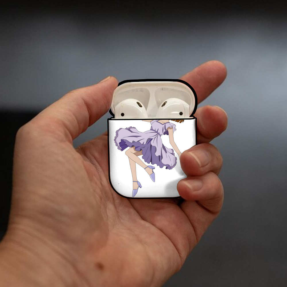 名探偵コナン 灰原 哀 はいばら あい Detective Conan Anita Hailey、Vi Graythorn Haibara Ai AirPods 第2世代保護ケース ハードシェル ブラック 耐衝撃・防指紋・カラビナ付き