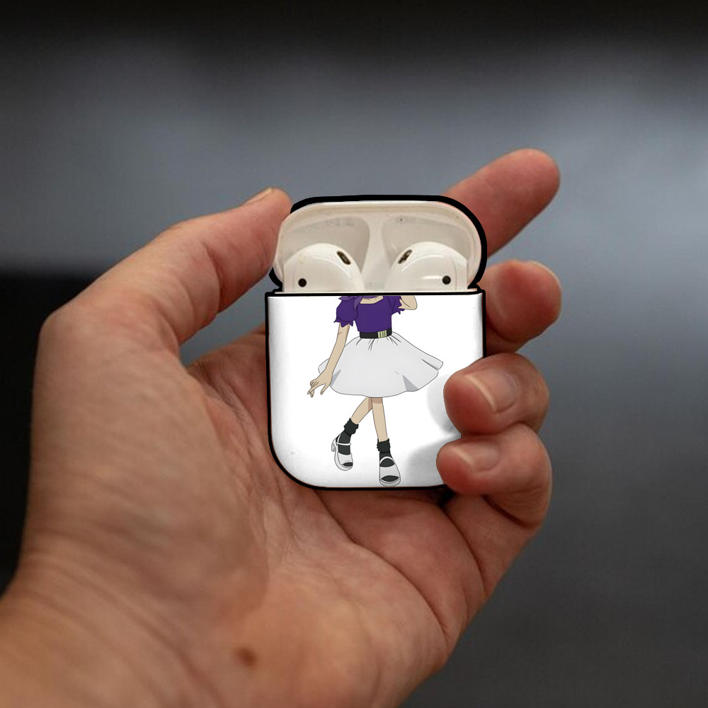 名探偵コナン 灰原 哀 はいばら あい Detective Conan Anita Hailey、Vi Graythorn Haibara Ai AirPods 第2世代保護ケース ハードシェル ブラック 耐衝撃・防指紋・カラビナ付き