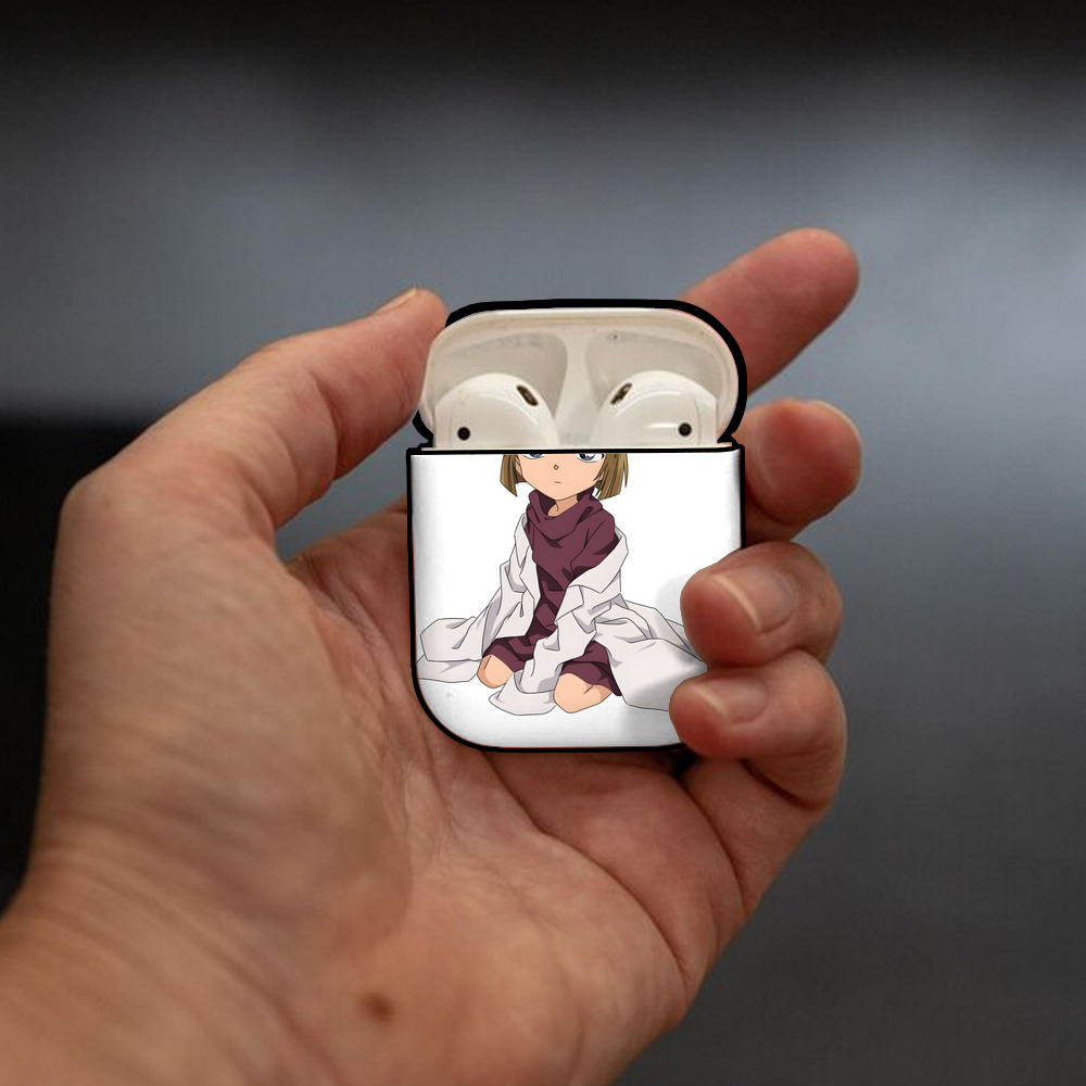 名探偵コナン 灰原 哀 はいばら あい Detective Conan Anita Hailey、Vi Graythorn Haibara Ai AirPods 第2世代保護ケース ハードシェル ブラック 耐衝撃・防指紋・カラビナ付き