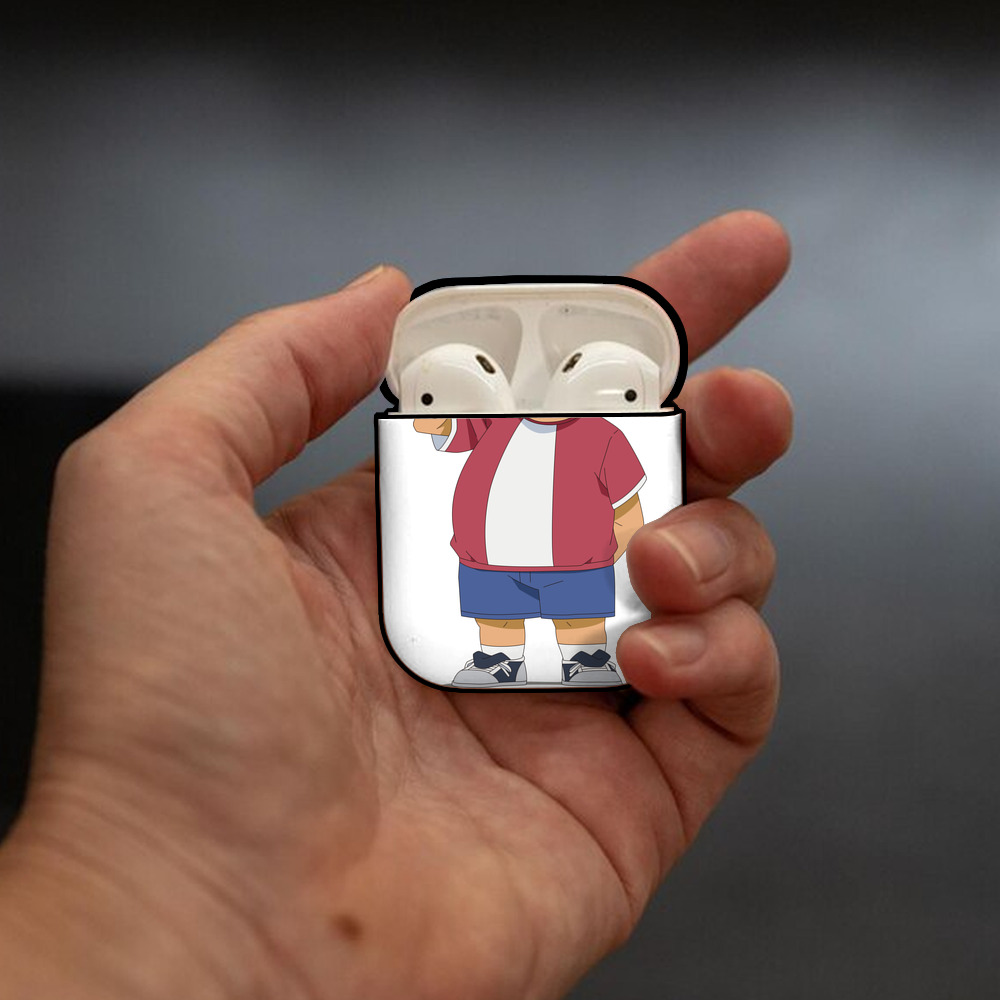 名探偵コナン 小嶋 元太 こじま げんた Detective Conan Kojima Genta AirPods 第2世代保護ケース ハードシェル ブラック 耐衝撃・防指紋・カラビナ付き