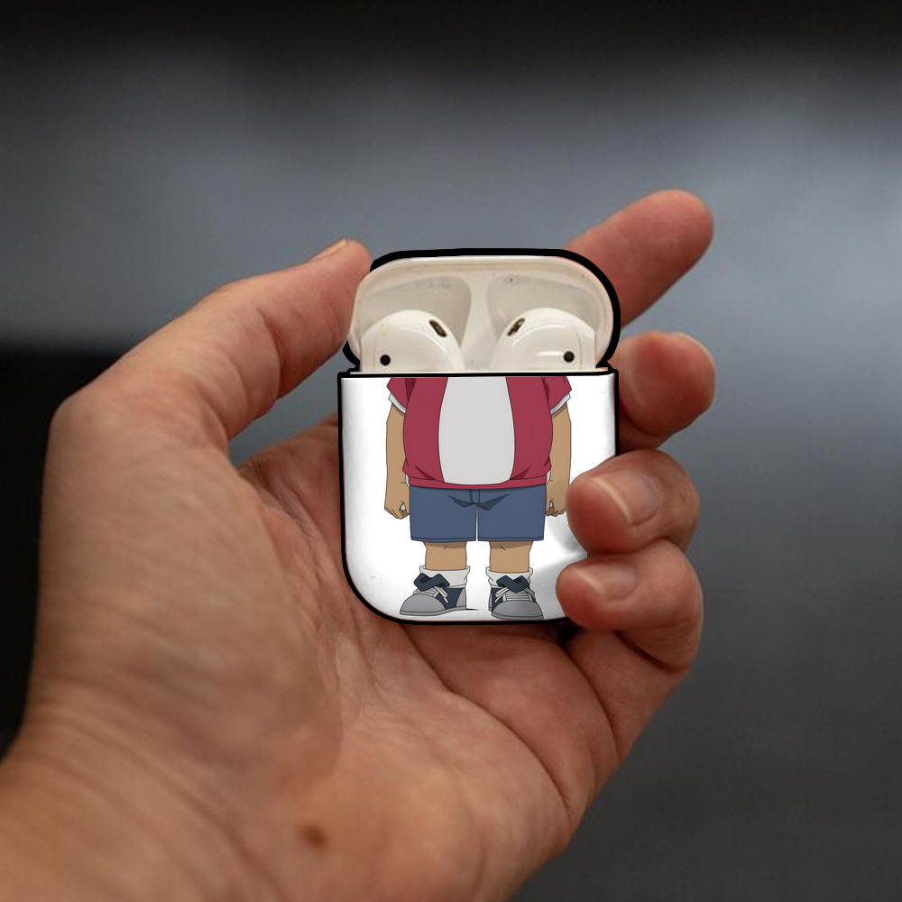 名探偵コナン 小嶋 元太 こじま げんた Detective Conan Kojima Genta AirPods 第2世代保護ケース ハードシェル ブラック 耐衝撃・防指紋・カラビナ付き