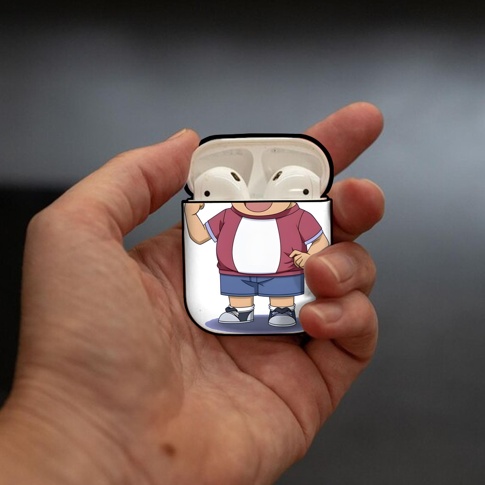 名探偵コナン 小嶋 元太 こじま げんた Detective Conan Kojima Genta AirPods 第2世代保護ケース ハードシェル ブラック 耐衝撃・防指紋・カラビナ付き