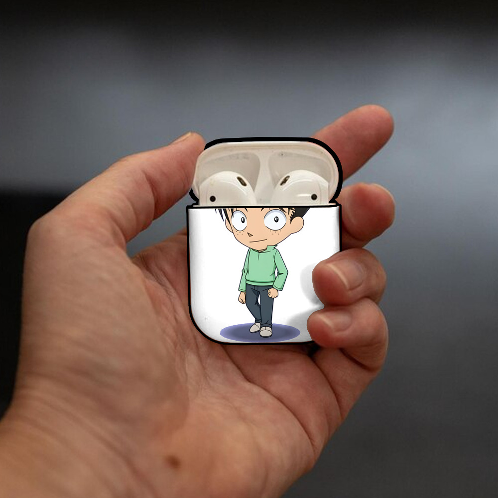名探偵コナン 円谷 光彦 つぶらや みつひこ Detective Conan Mitch Tennyson AirPods 第2世代保護ケース ハードシェル ブラック 耐衝撃・防指紋・カラビナ付き