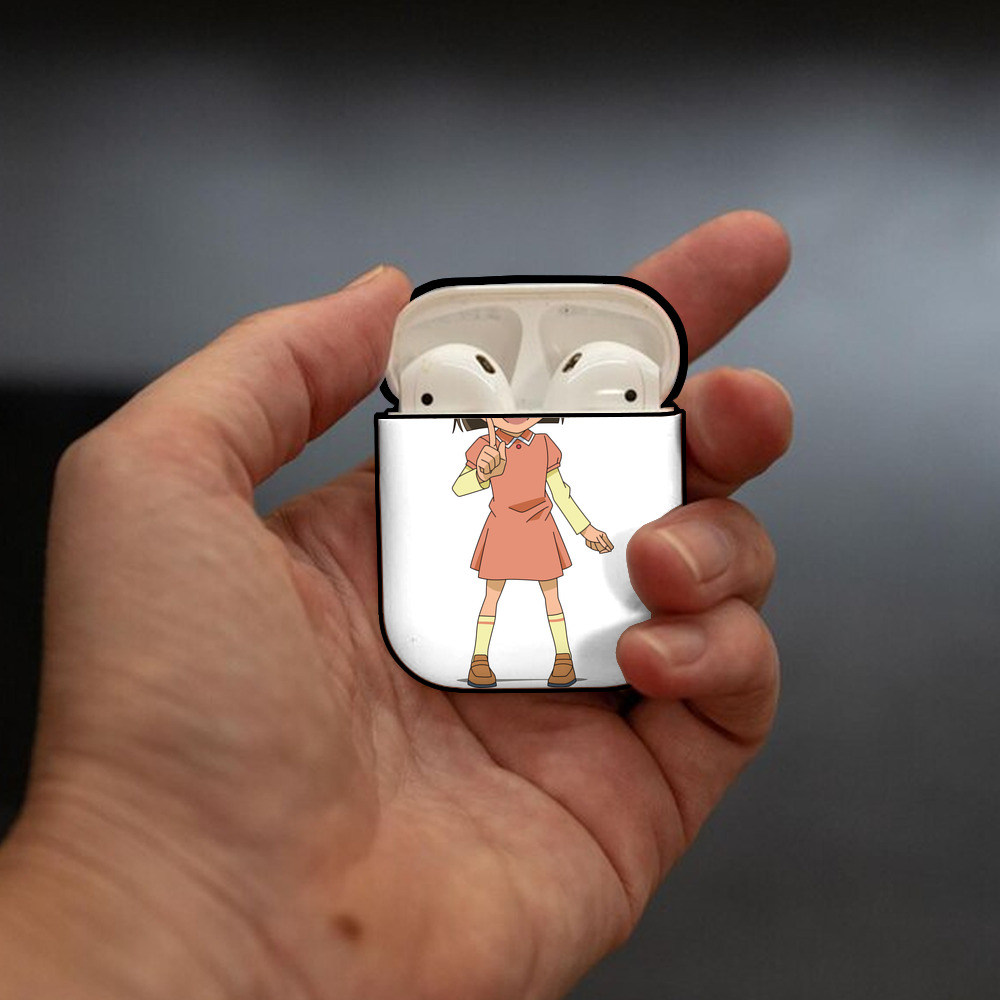 名探偵コナン 吉田 歩美 よしだ あゆみ Detective Conan my Yeager AirPods 第2世代保護ケース ハードシェル ブラック 耐衝撃・防指紋・カラビナ付き