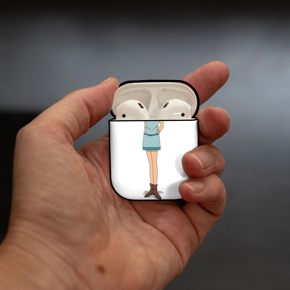 名探偵コナン Detective Conan AirPods 第2世代保護ケース ハードシェル ブラック 耐衝撃・防指紋・カラビナ付き