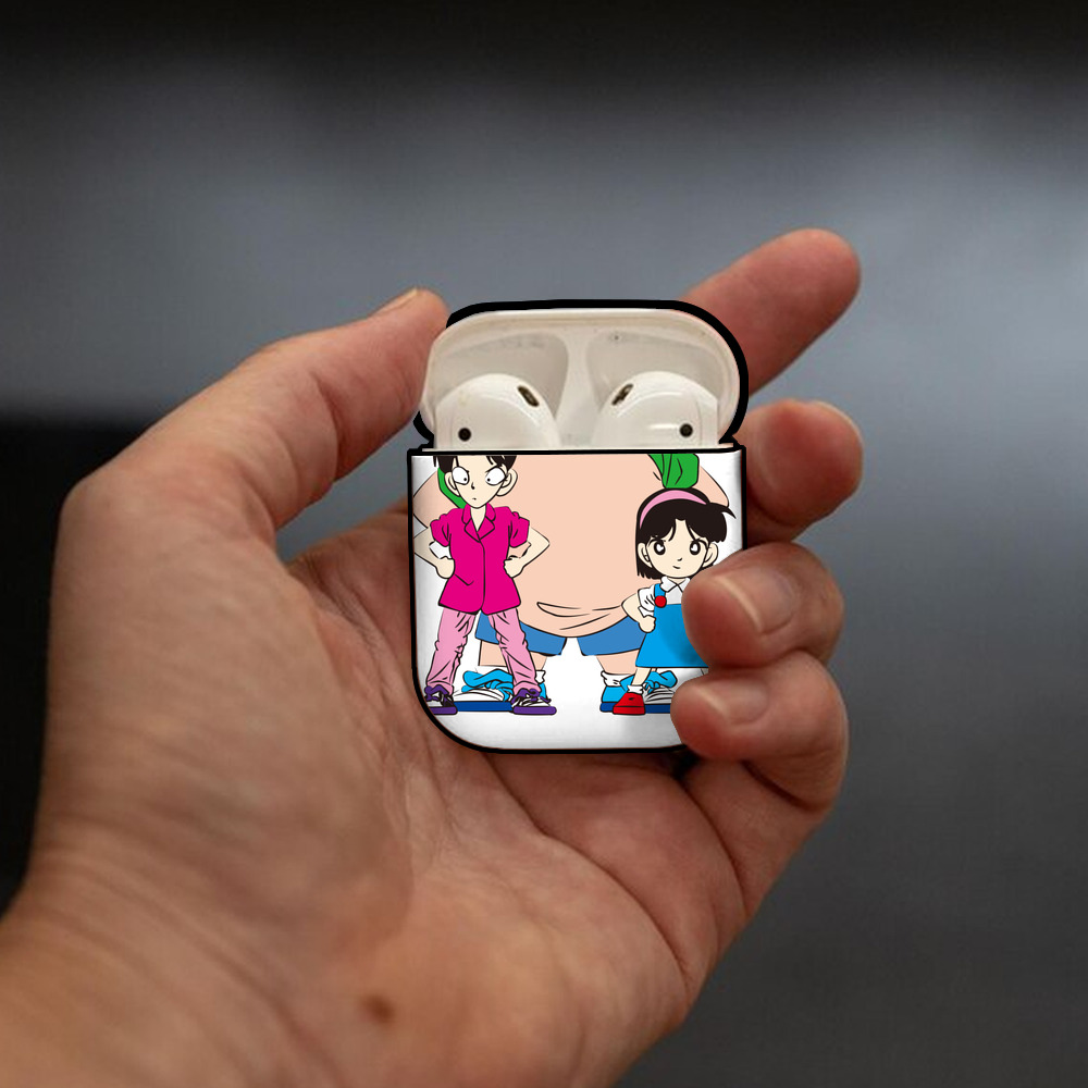 名探偵コナン Detective Conan AirPods 第2世代保護ケース ハードシェル ブラック 耐衝撃・防指紋・カラビナ付き