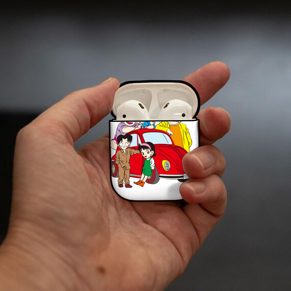 名探偵コナン Detective Conan AirPods 第2世代保護ケース ハードシェル ブラック 耐衝撃・防指紋・カラビナ付き