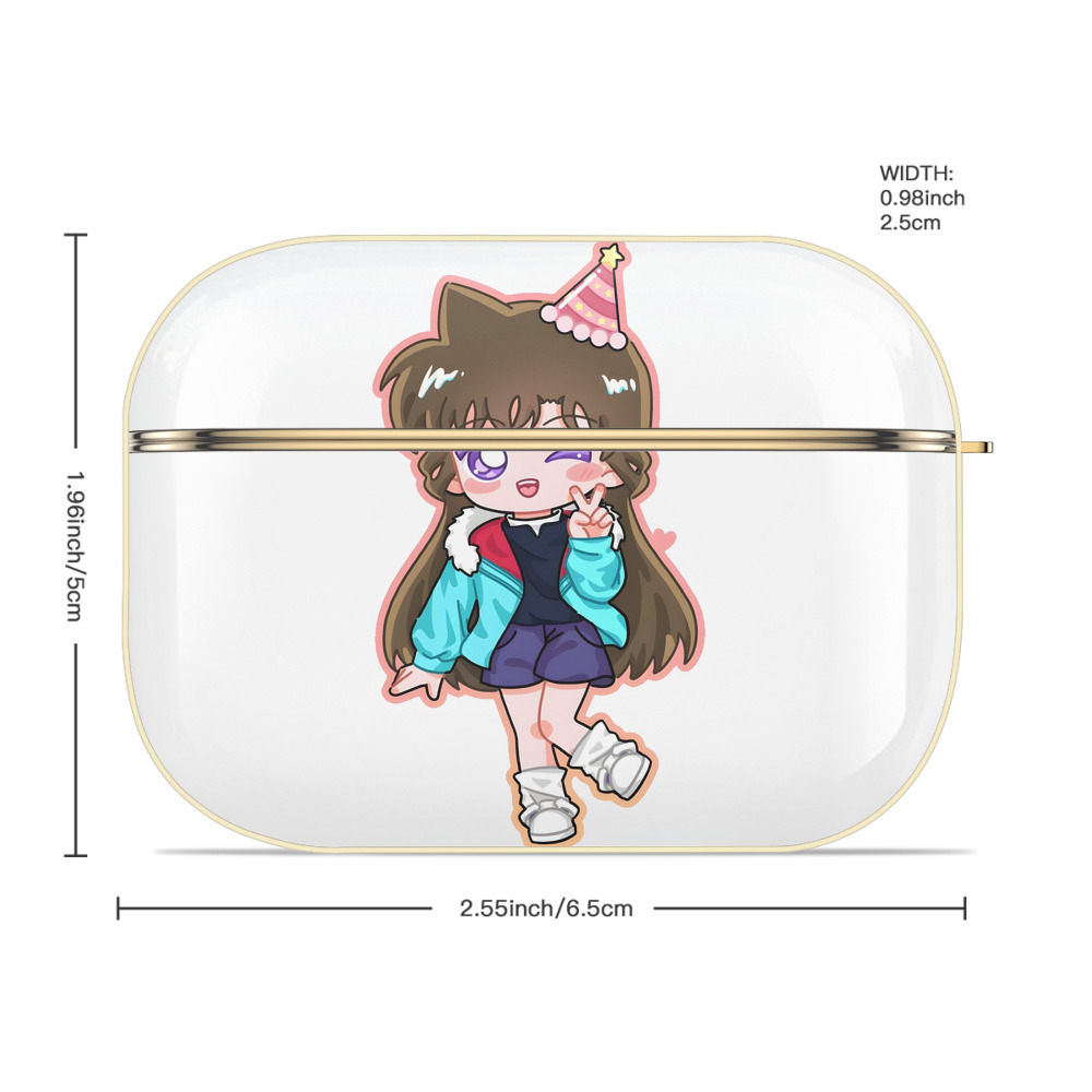 名探偵コナン 毛利 蘭 もうり らん、モーリ ラン Detective Conan Rachel Moore 【AirPods Pro用】ハードシェル保護ケース｜耐衝撃・防指紋・カラビナ付き商品仕様